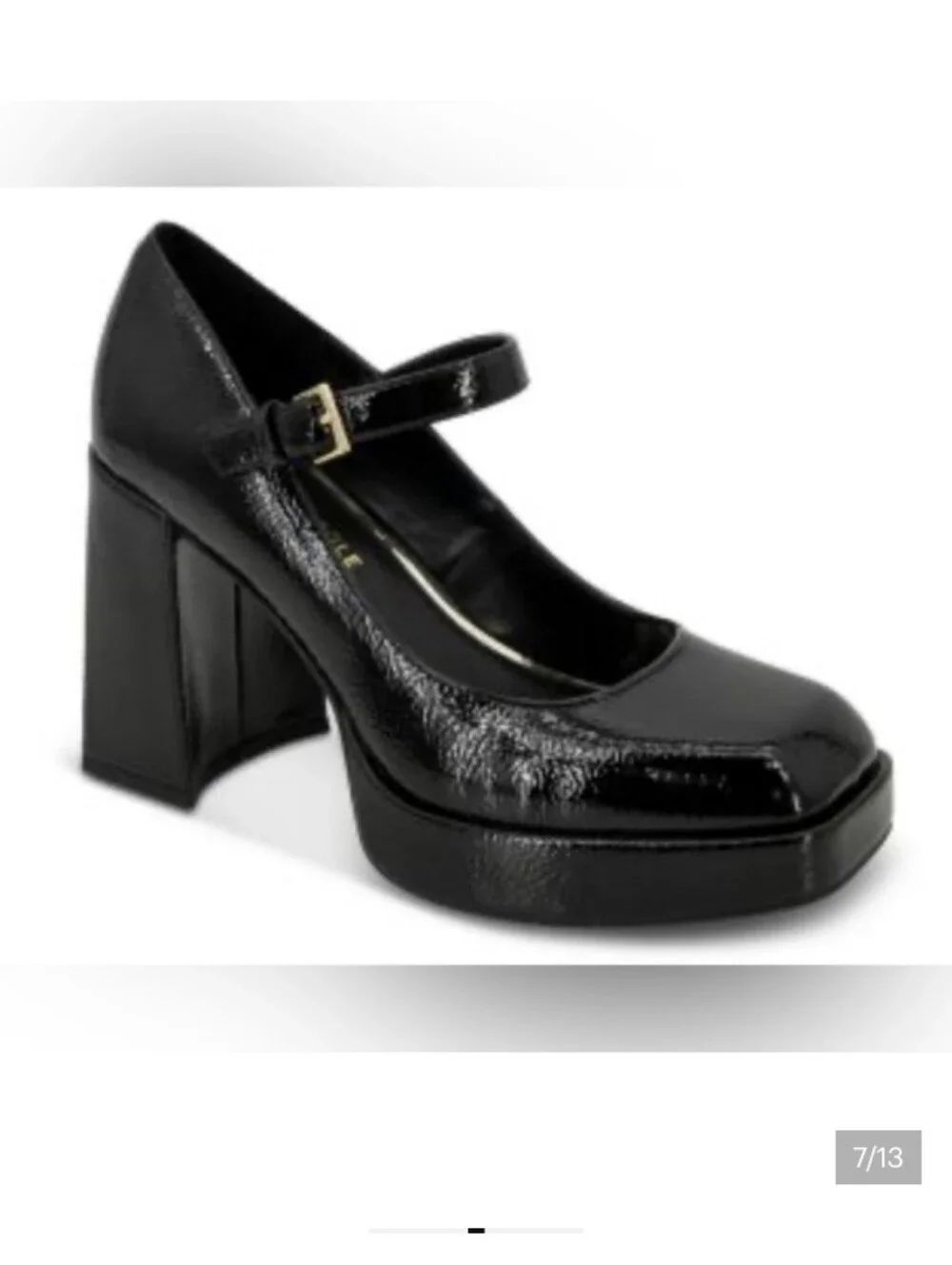 Kenneth Cole Black Patent Platform Mary Jane Pump